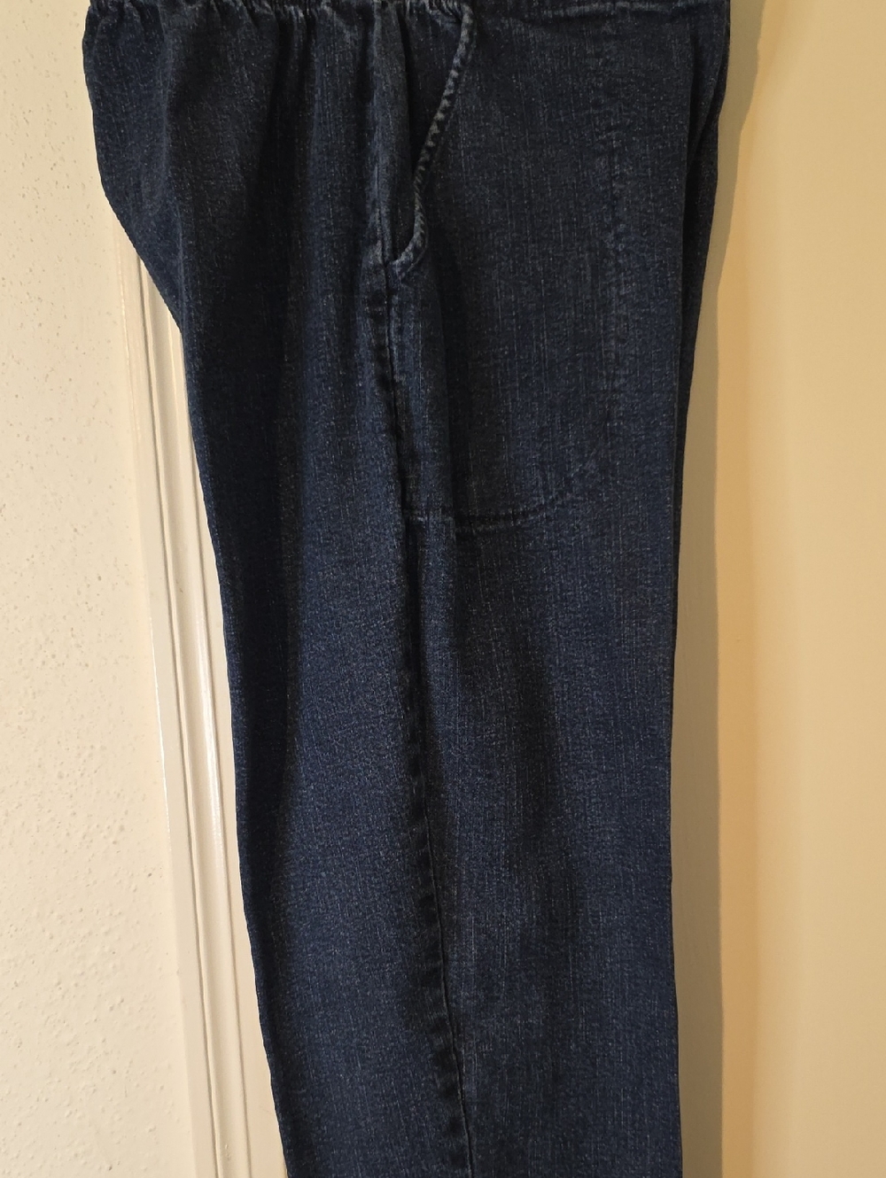 Dark Blue Elastic Waist Jeans